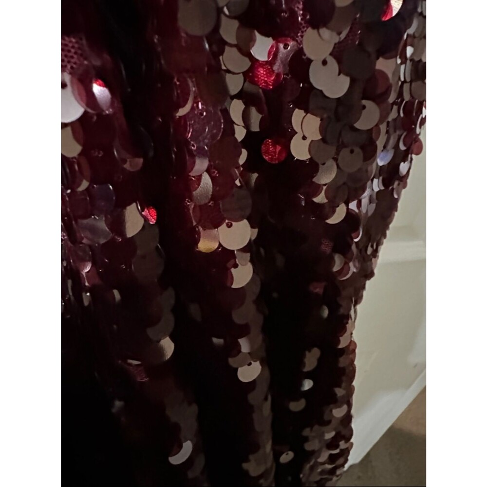 wild fable Burgundy Sequin Cowl Midi Dress - Picture 5 of 5